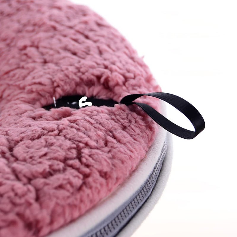 CIZZ Warm Plush Washable Thicken Toilet Seat Cover Pads Mat with Handle and Zipper Red - Image 2